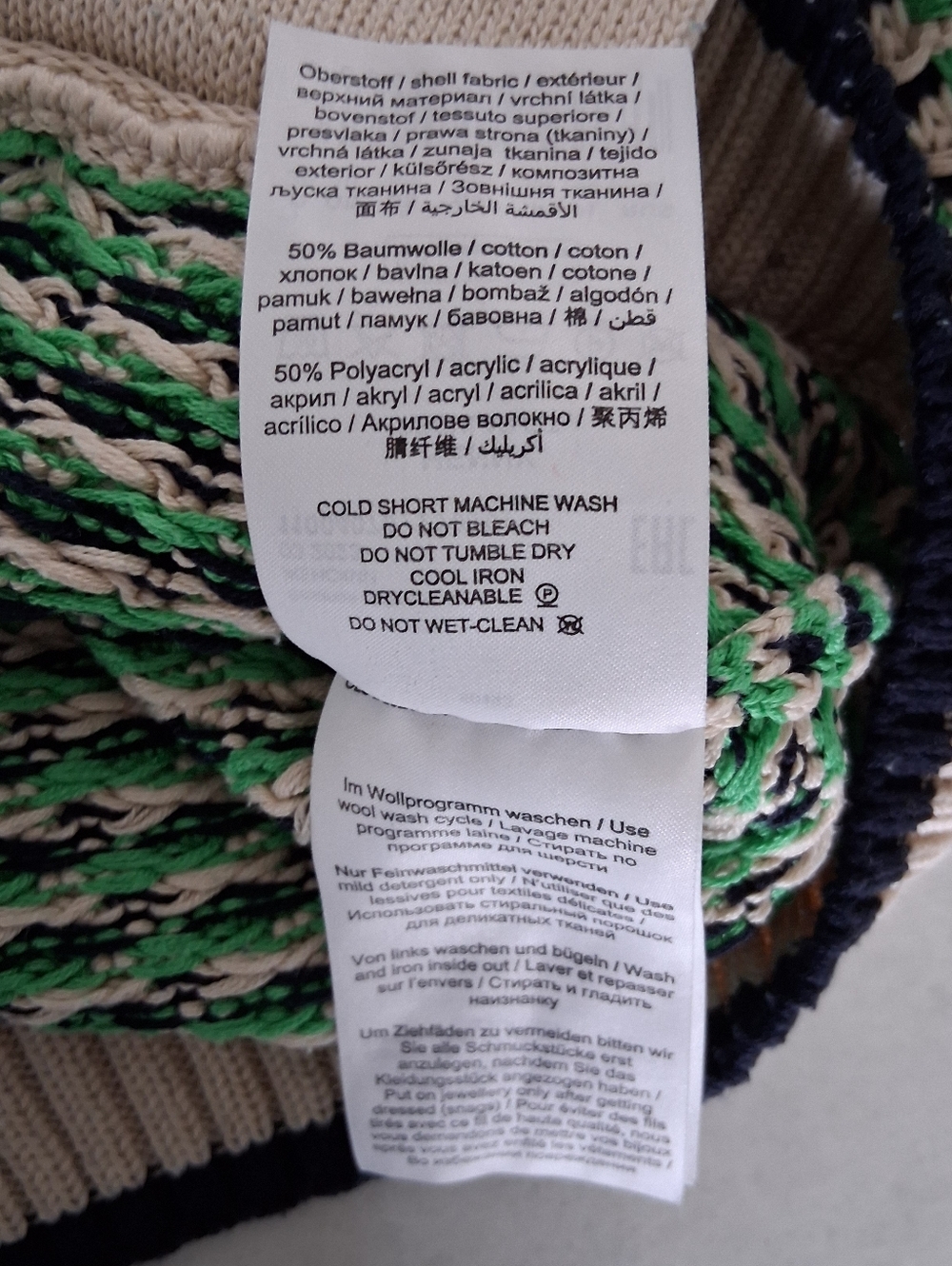 Olsen/ Henny/ Green, Navy, Cream, Knit Zip Cardigan/ Pocketed/ Size US S - Picture 10 of 14
